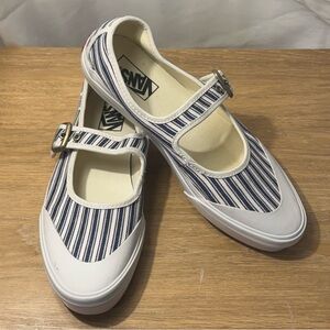 Vans Striped Mary Jane Sneakers in Navy & White Size 9.5 Women/ 8 Men